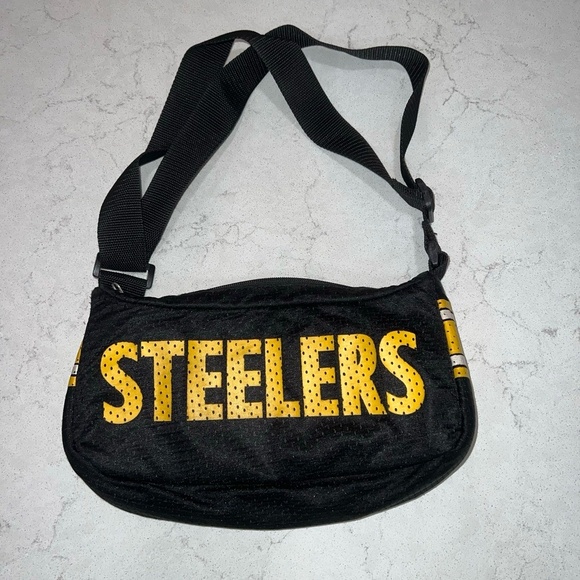 Pittsburgh Steelers NFL Handbag Crossbody Black Yellow Stripes Adjustable Strap - Picture 1 of 6